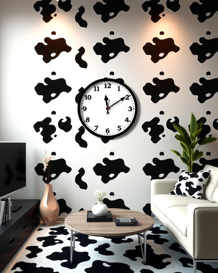 Cow Print Wall Clock