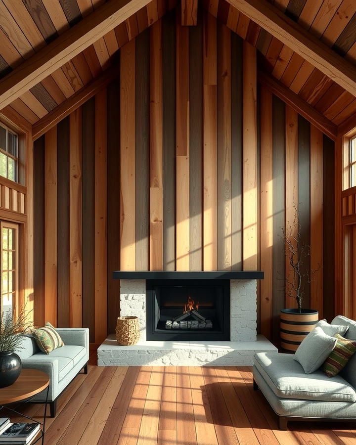 Cozy Cabin Inspired Wood Paneling