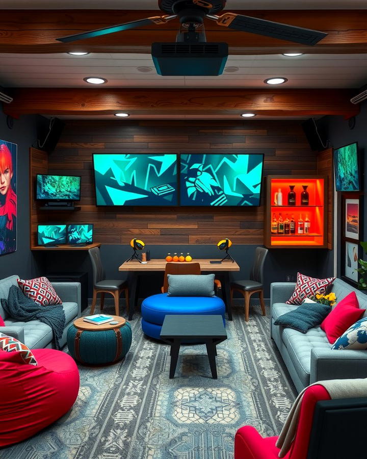 Cozy Gaming Lounge Area