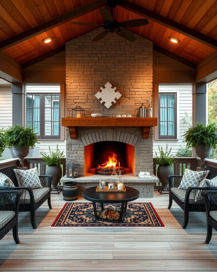 Cozy Outdoor Fireplace