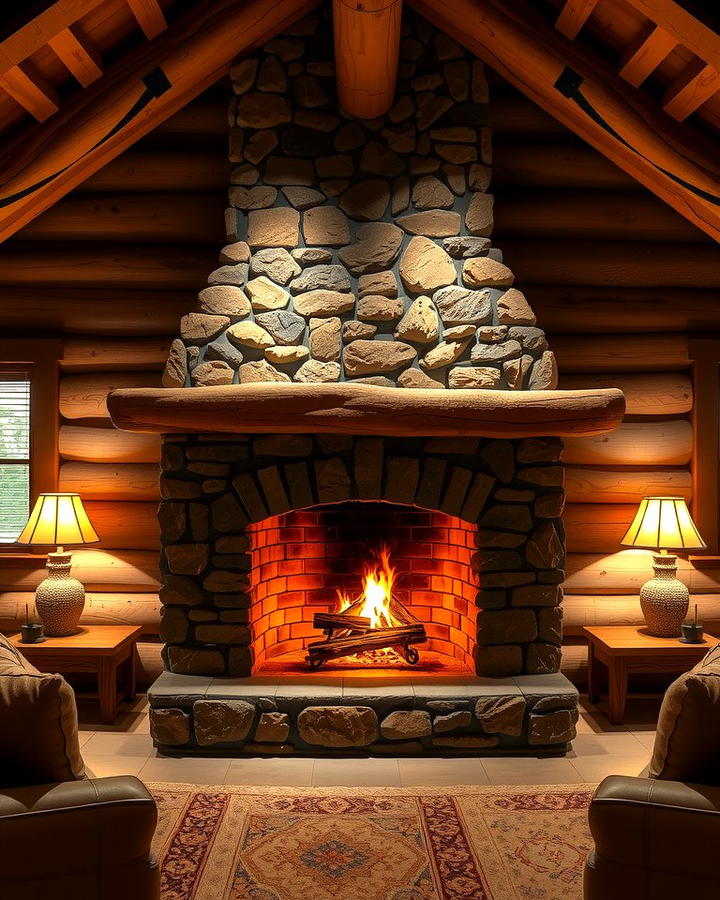 Cozy Stone Fireplace