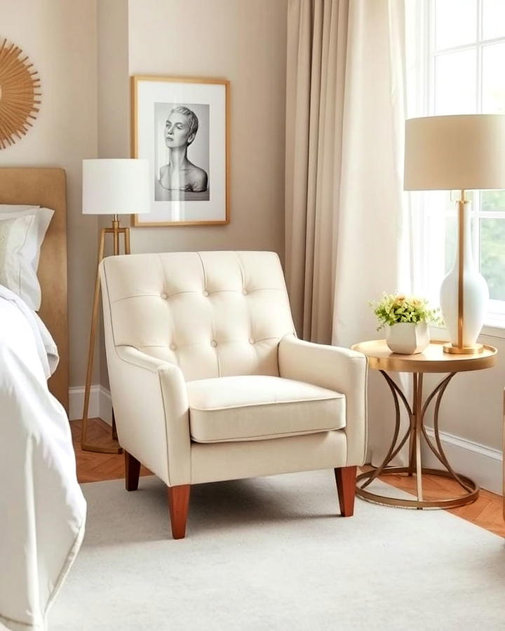 Cream Accent Chair for Bedroom