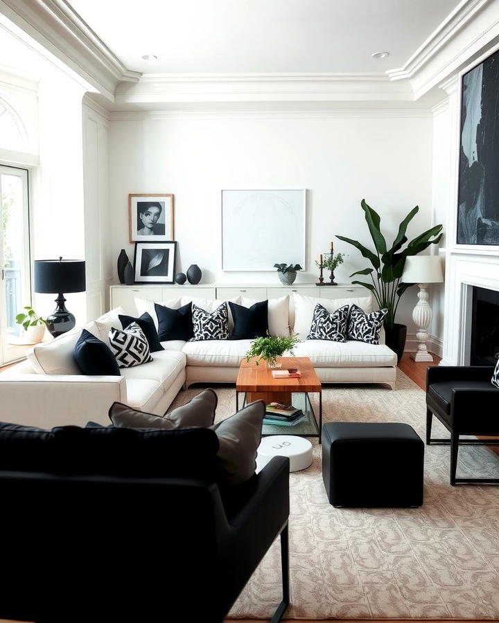 Cream Couch with Monochrome Decor