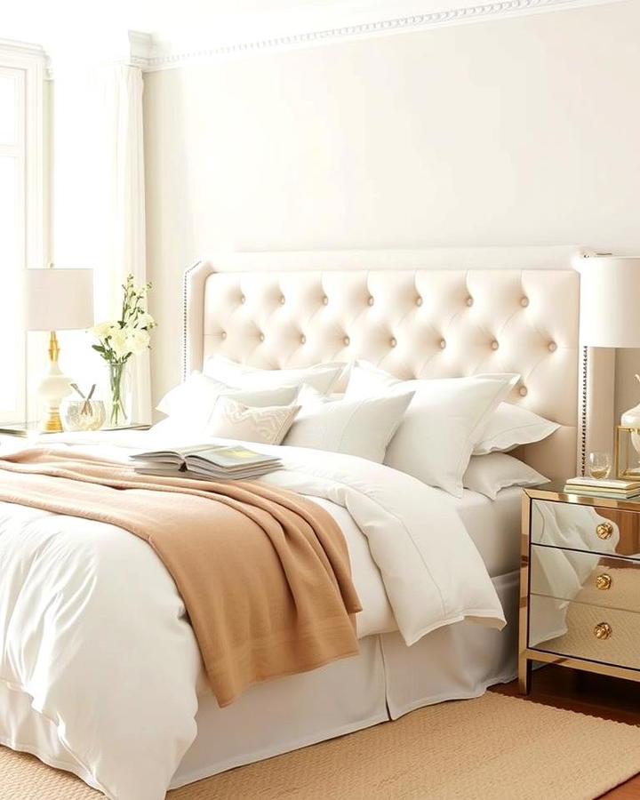 Cream Upholstered Headboard for Comfort