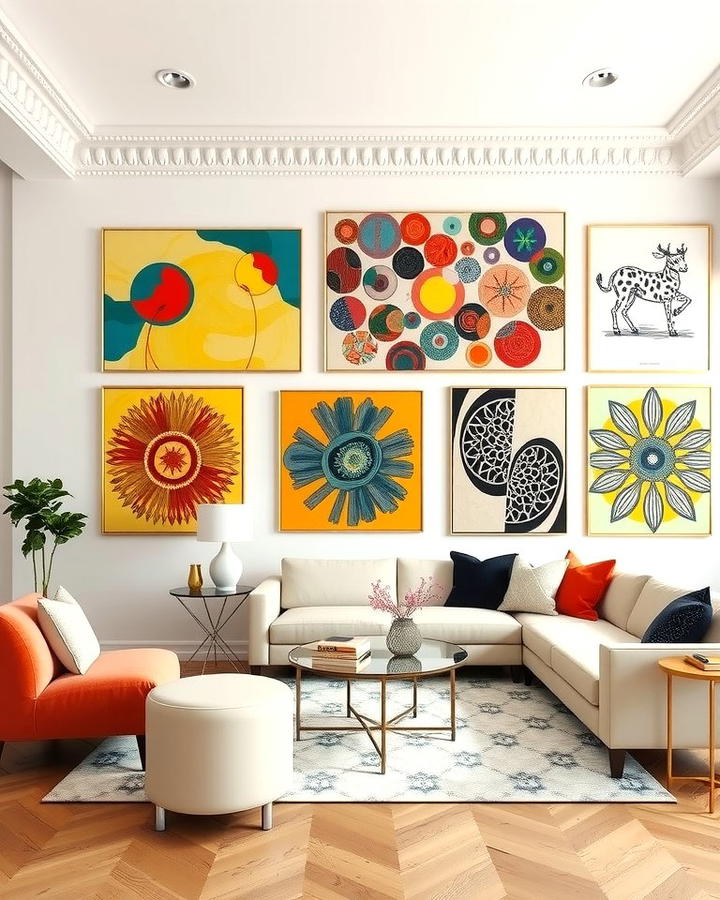 Cream Walls with Bold Artwork