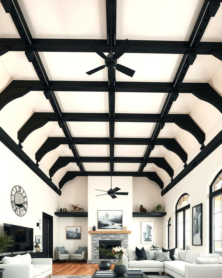 Cream and Black Ceiling Beams