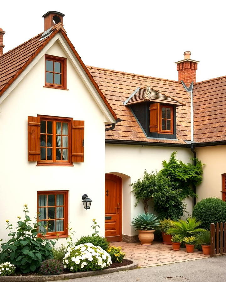 Cream and Brown Cottage Style Exterior