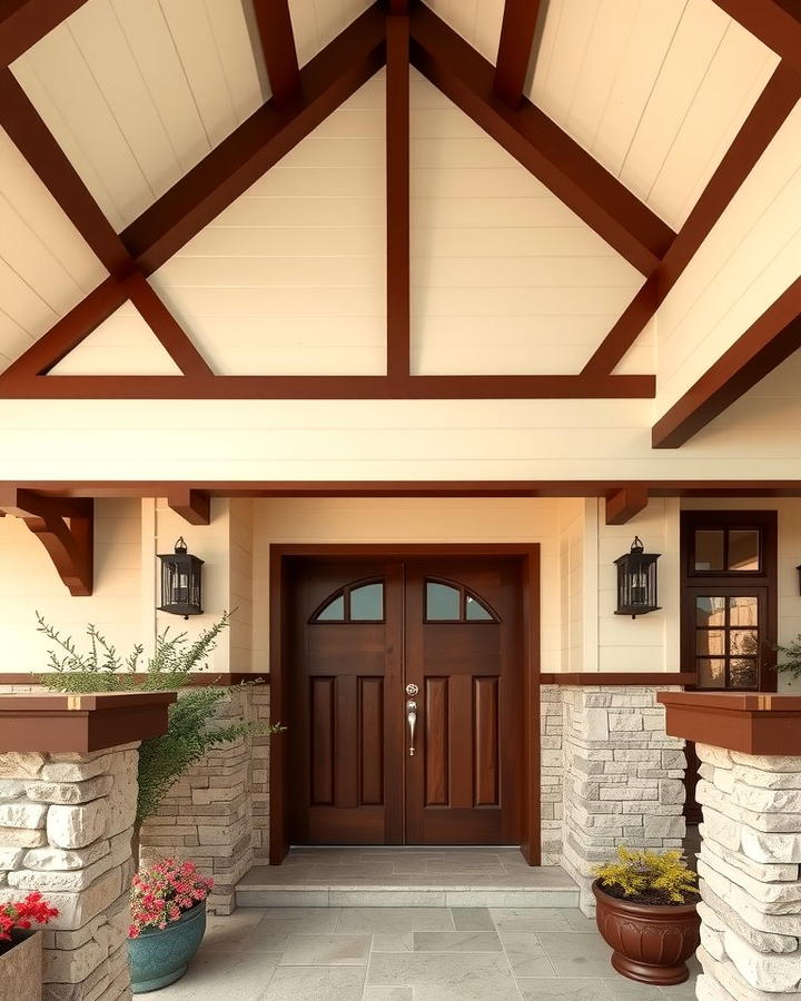 Cream and Brown Craftsman Bungalow