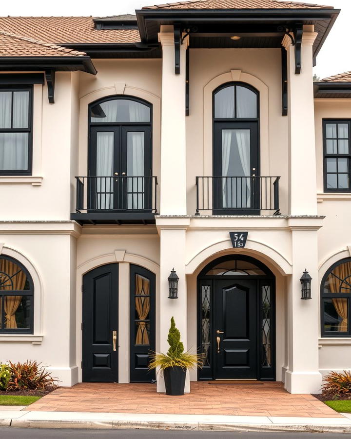 Cream and Brown Exterior with Black Accents