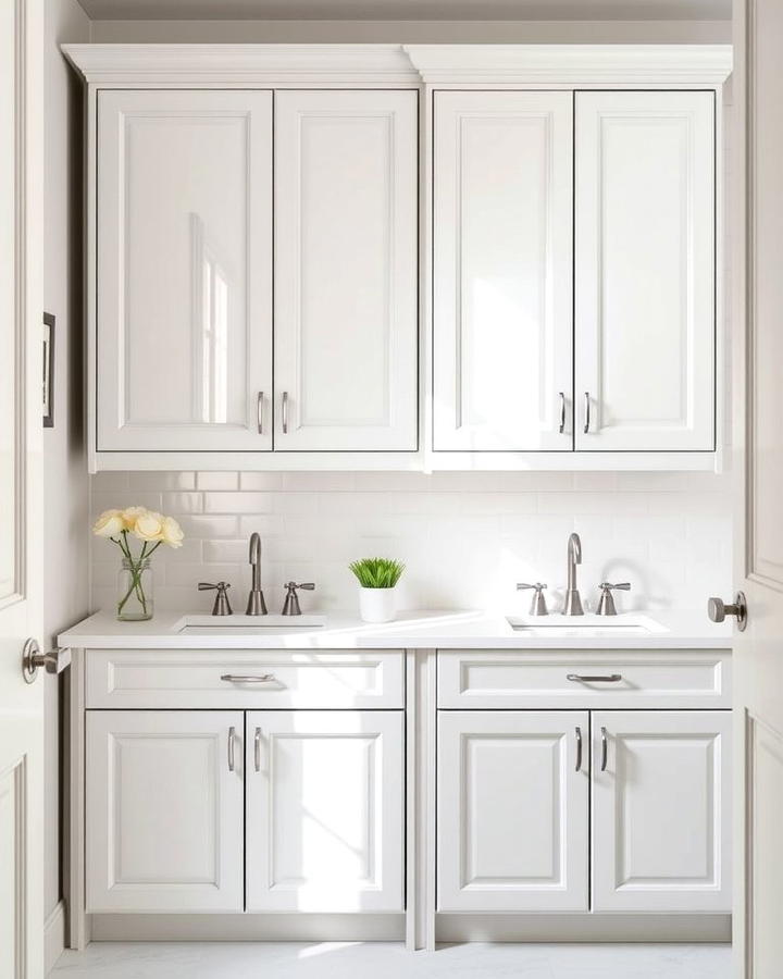 Crisp Light Gray Cabinets