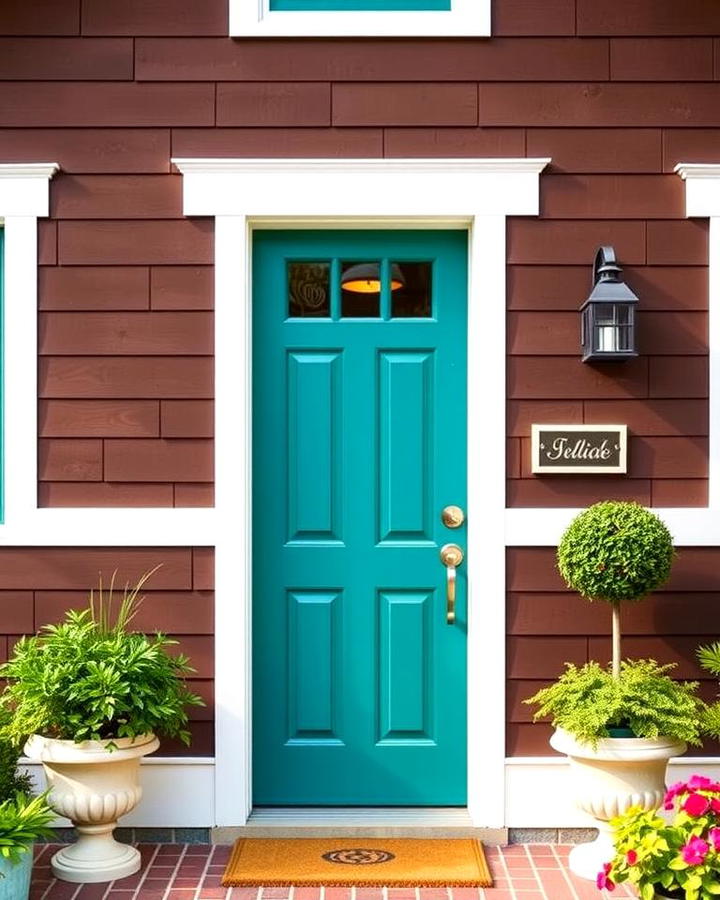 Crisp Teal Front Door