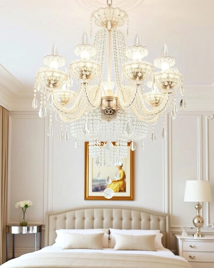 Crystal Chandelier to Enhance Bedroom