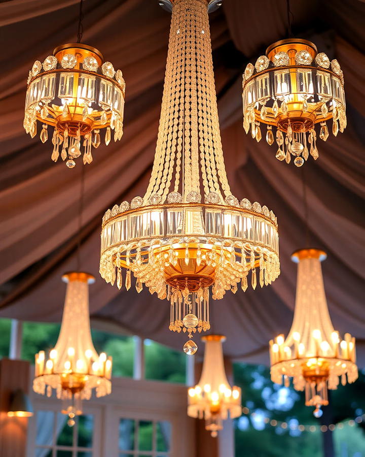 Crystal Chandeliers for Great Gatsby Wedding Decoration