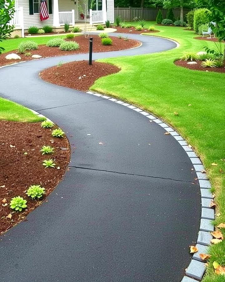 Curved Asphalt Pathways