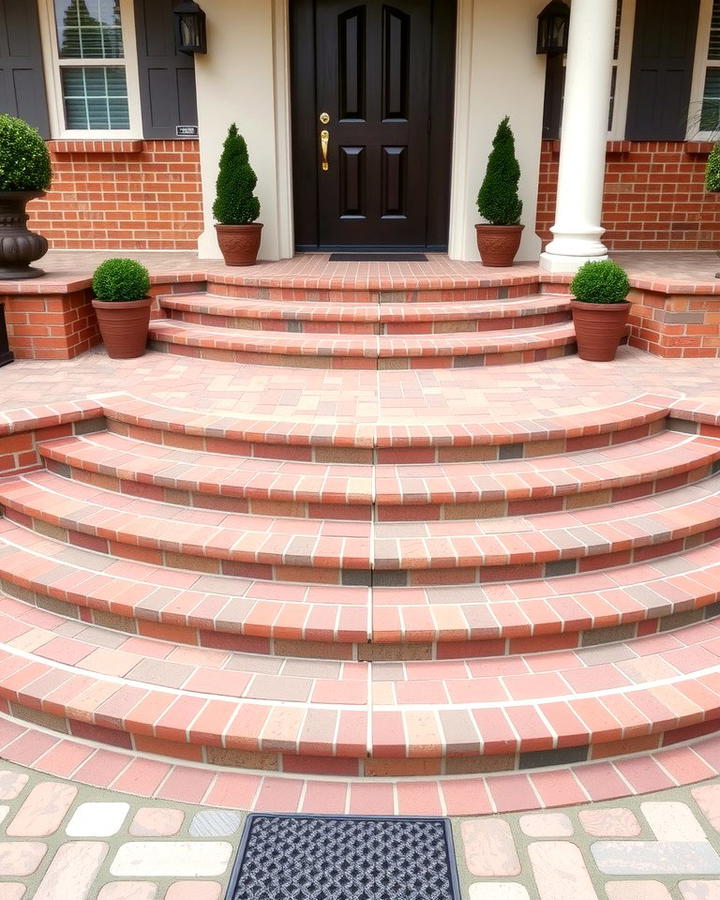 Curved Brick Steps for a Graceful Look