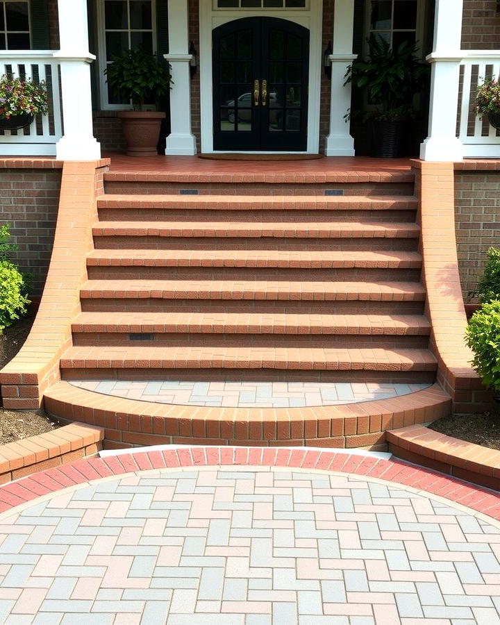 Curved Brick Steps with Rounded Edges