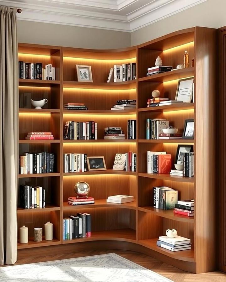 Curved Corner Bookshelves