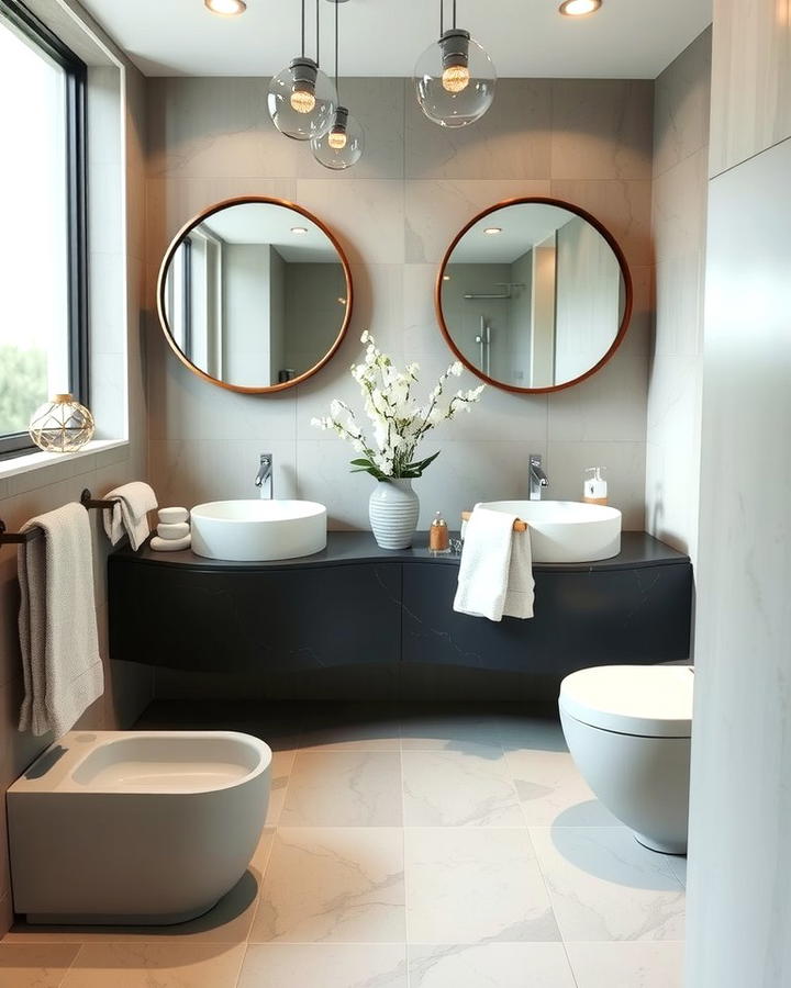 Curved Floating Vanity