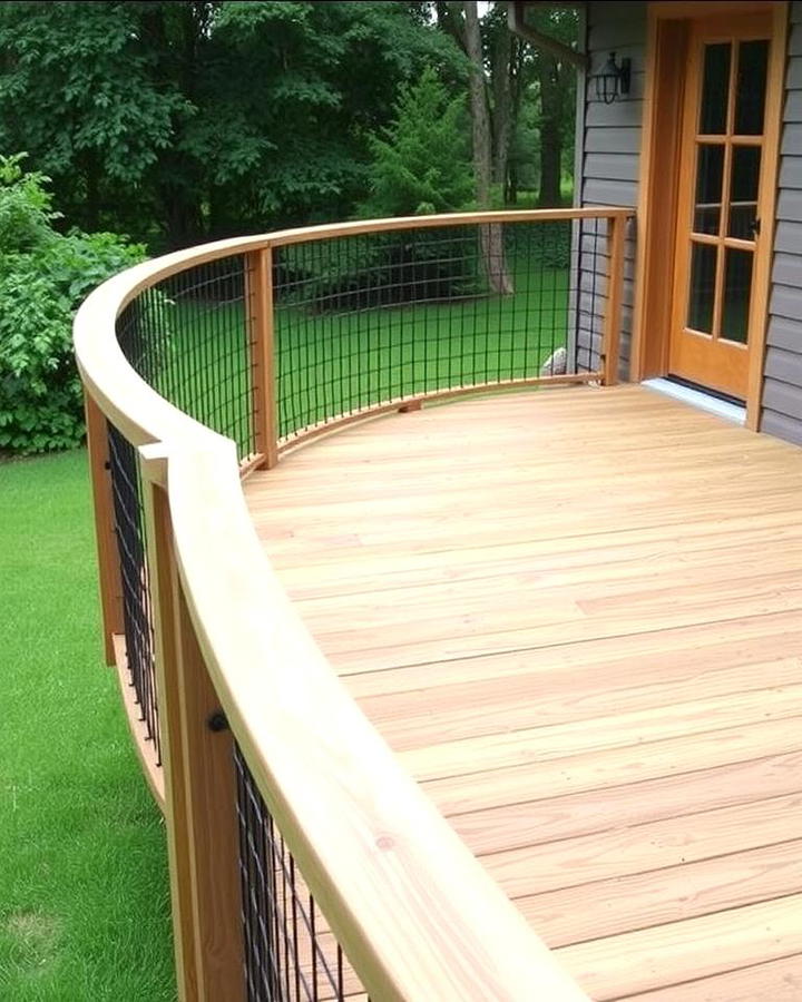 Curved Hog Wire Deck Railing