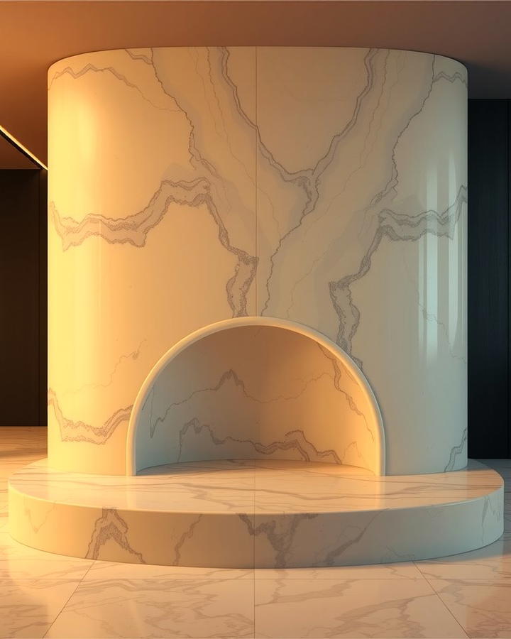 Curved Marble Fireplaces