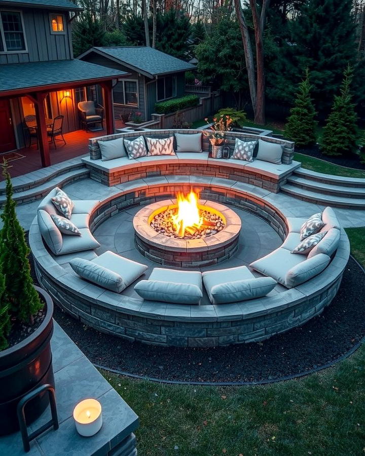 Curved Stone Seating