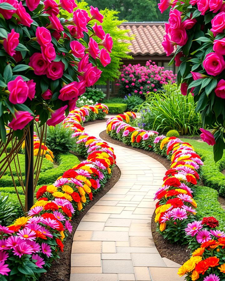 Curved Walkways with Flower Borders