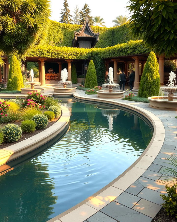 Curved Walkways with Water Features