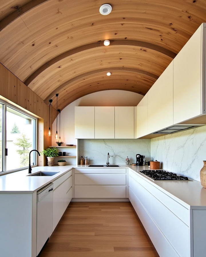 Curved Wood Ceiling Design