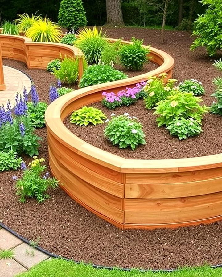 Curved Wooden Retaining Walls