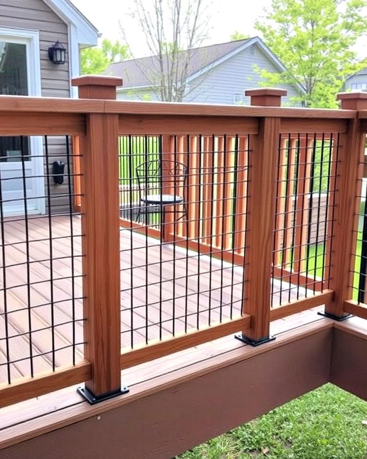 DIY hog wire deck railing