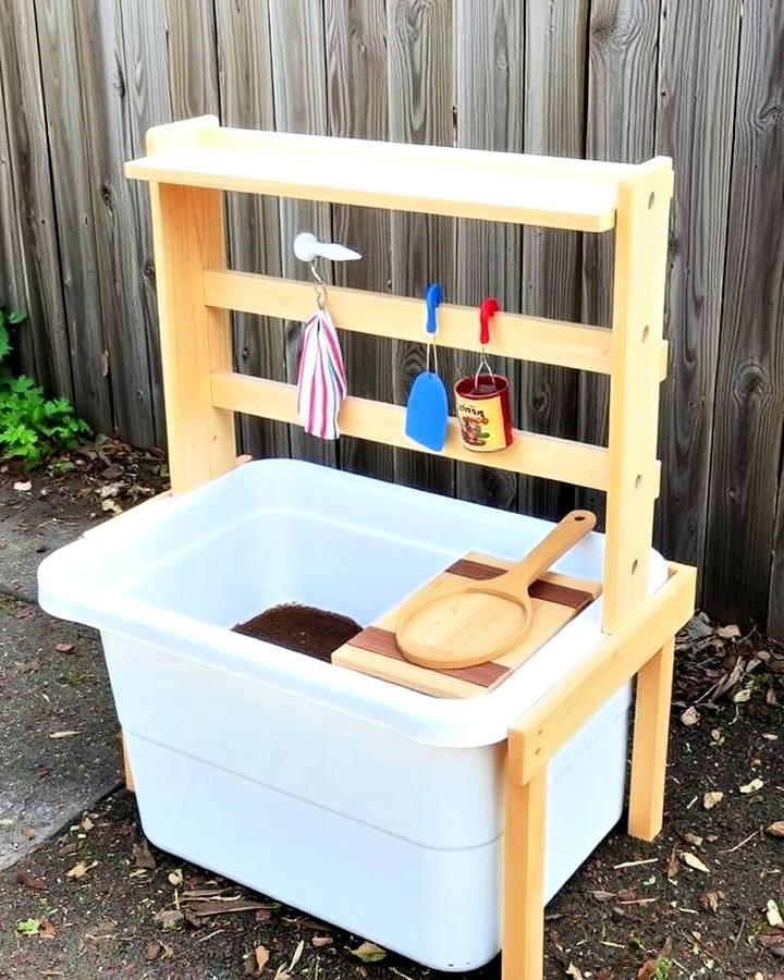 DIY plastic tub mud kitchen