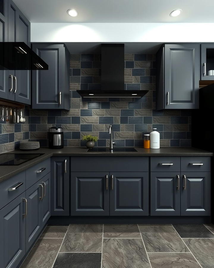 Dark Backsplash for a Cohesive Look