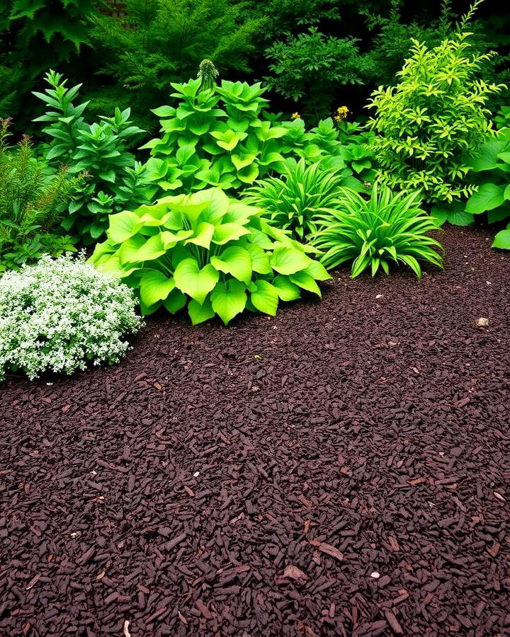 Dark Bark Mulch Patio