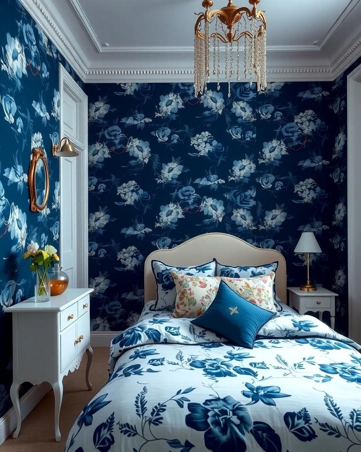 Dark Blue Floral Patterns