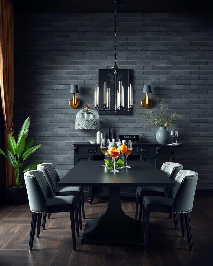 Dark Brick Wallpaper for a Dramatic Touch