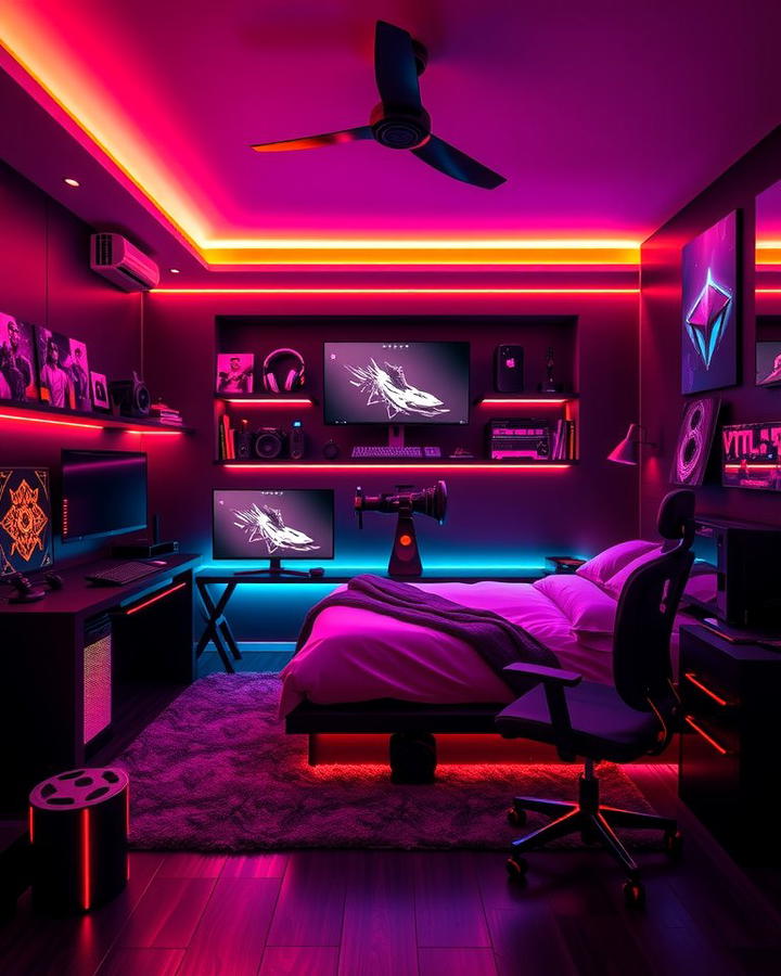 Dark Color Scheme with Neon Accents