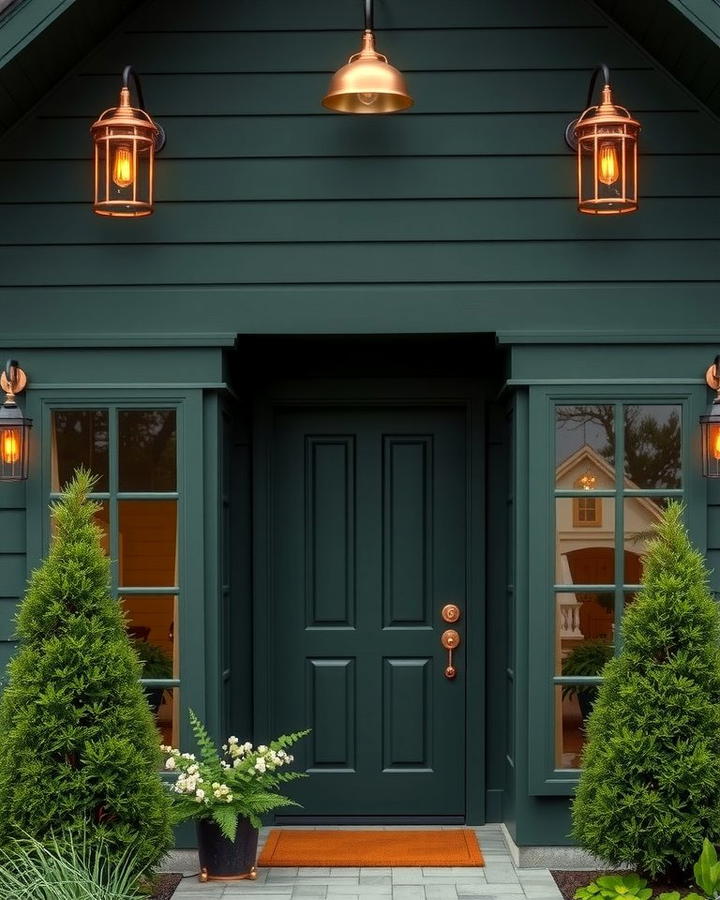 Dark Evergreen with Copper Accents