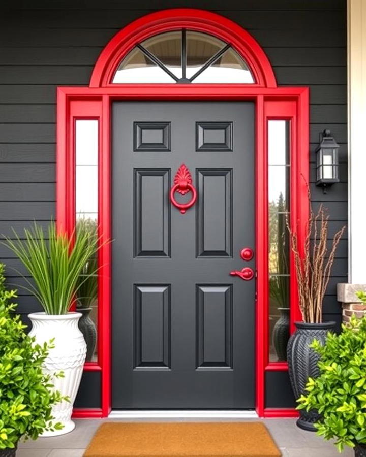 Dark Gray with Bold Red Accents