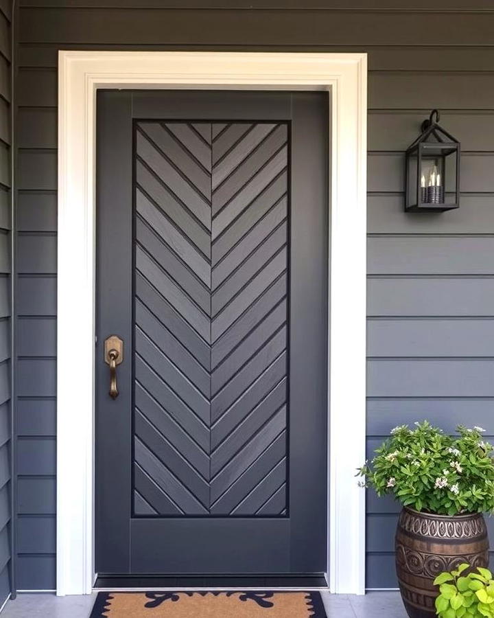 Dark Gray with Chevron Pattern