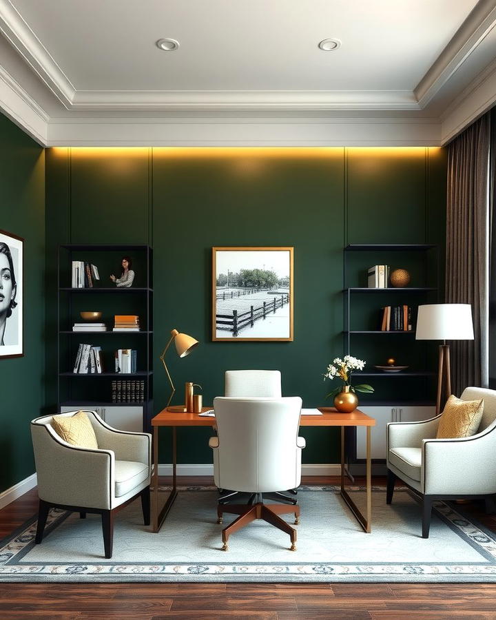 Dark Green Accent Wall