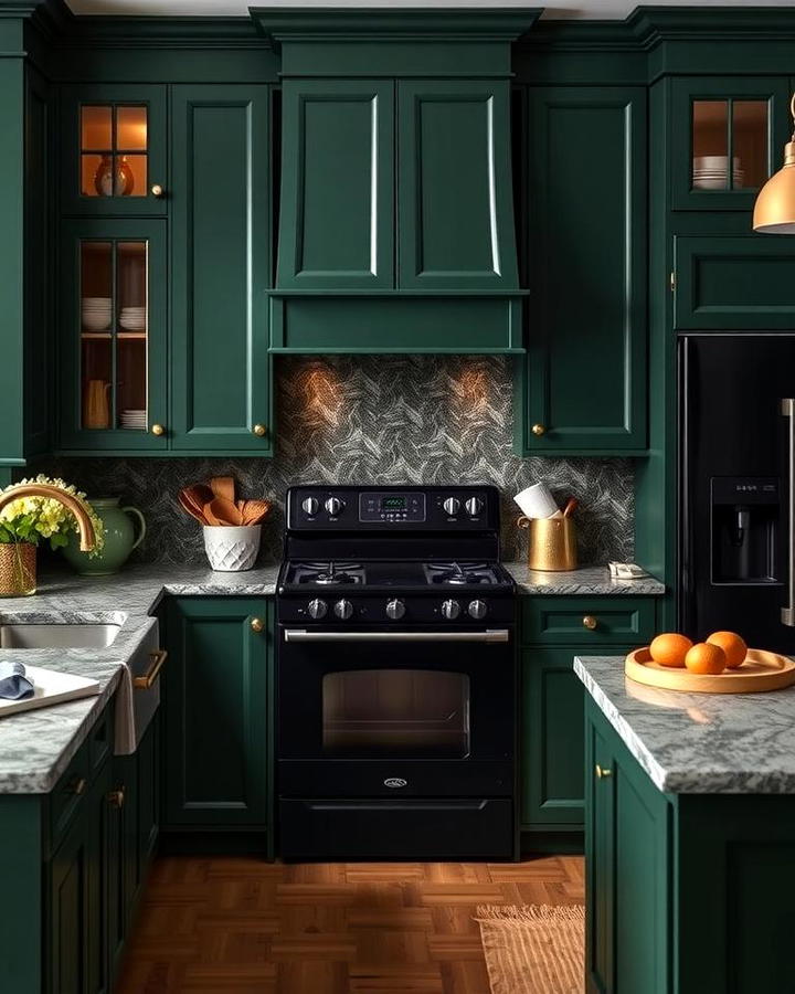 Dark Green Cabinets