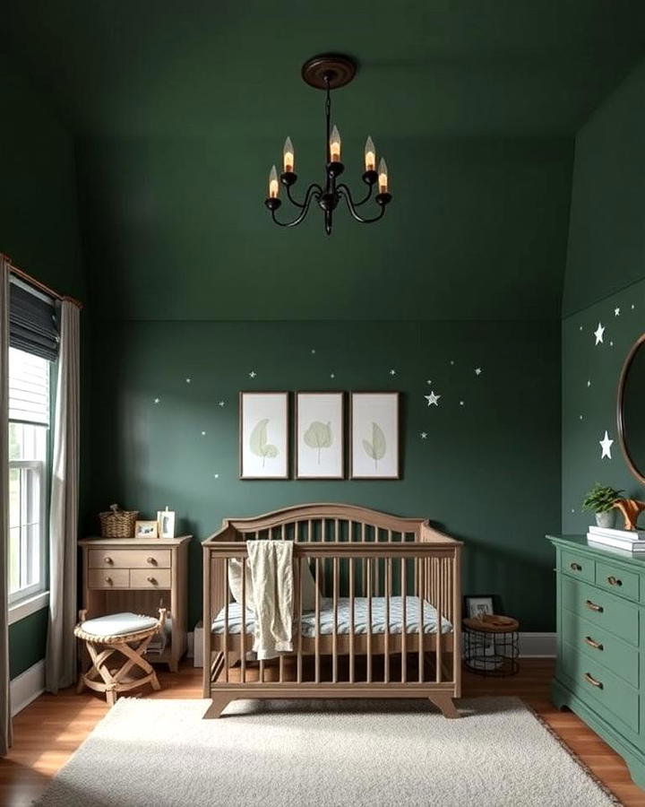 Dark Green Ceiling Design