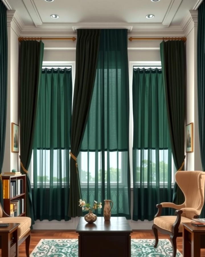 Dark Green Curtains