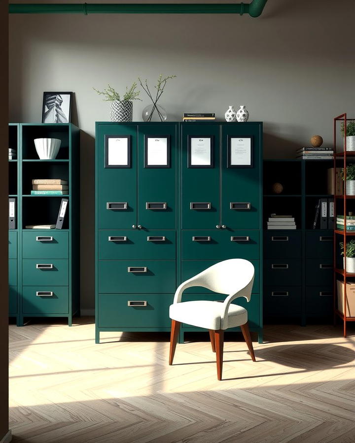 Dark Green Filing Cabinets