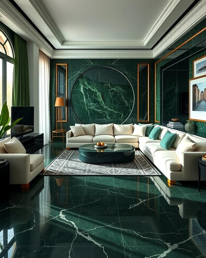 Dark Green Marble for a Bold Statement