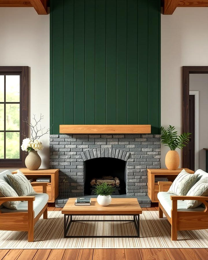 Dark Green Shiplap Surround