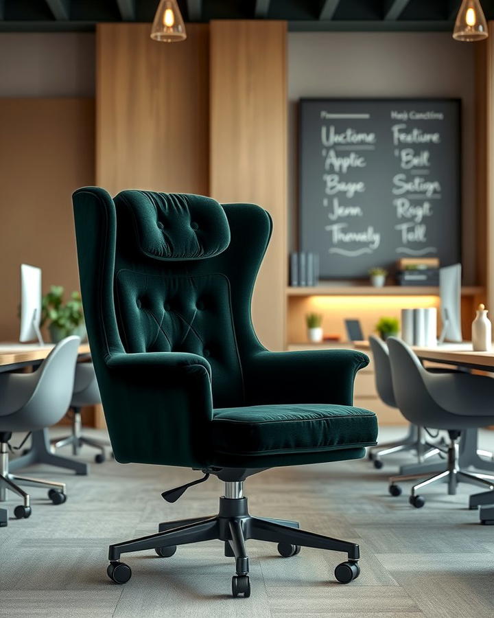 Dark Green Velvet Chair