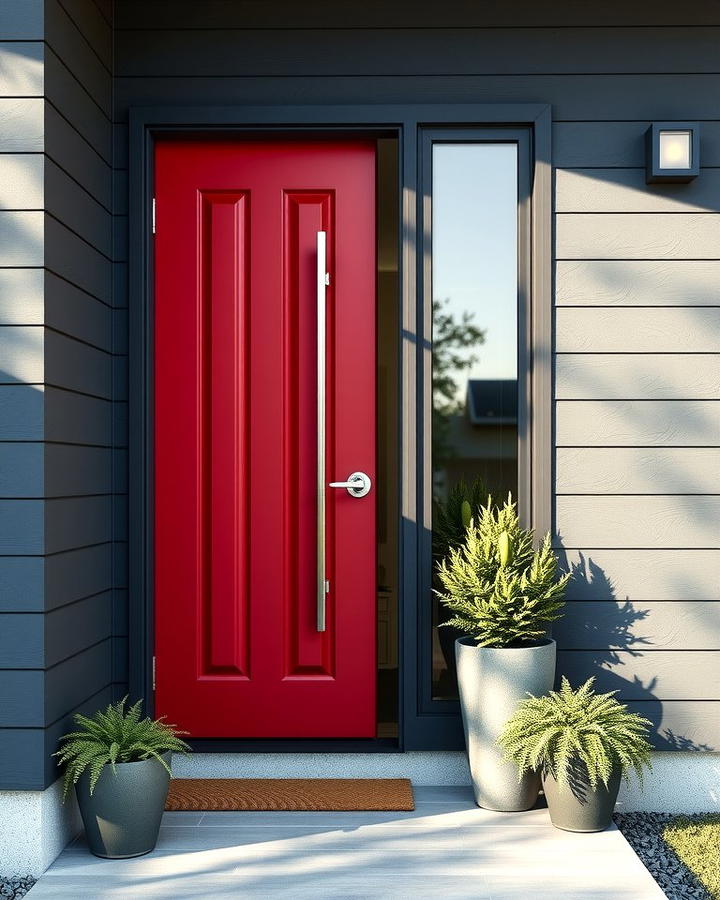 Dark Grey with Bold Red Door