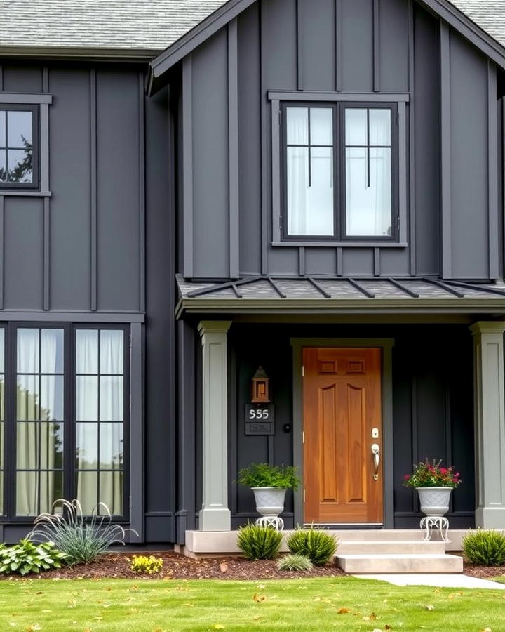 Dark Grey with Vertical Siding