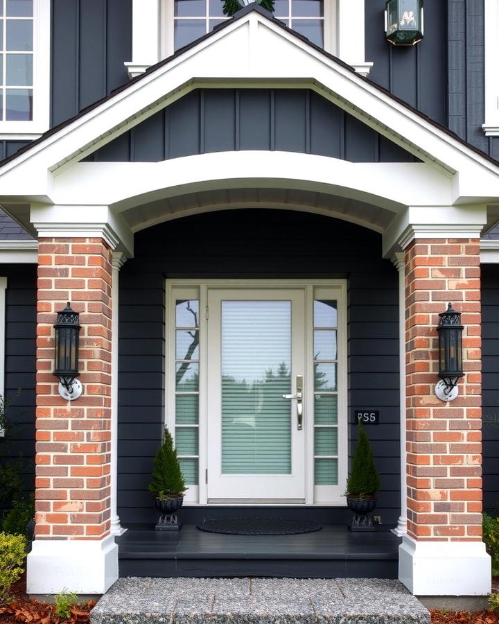 Dark Grey with White Brick